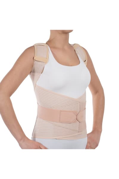 Wingmed Bej Renk Torakolomber Çelik/fleksible Balenli Korse (Model 3978)